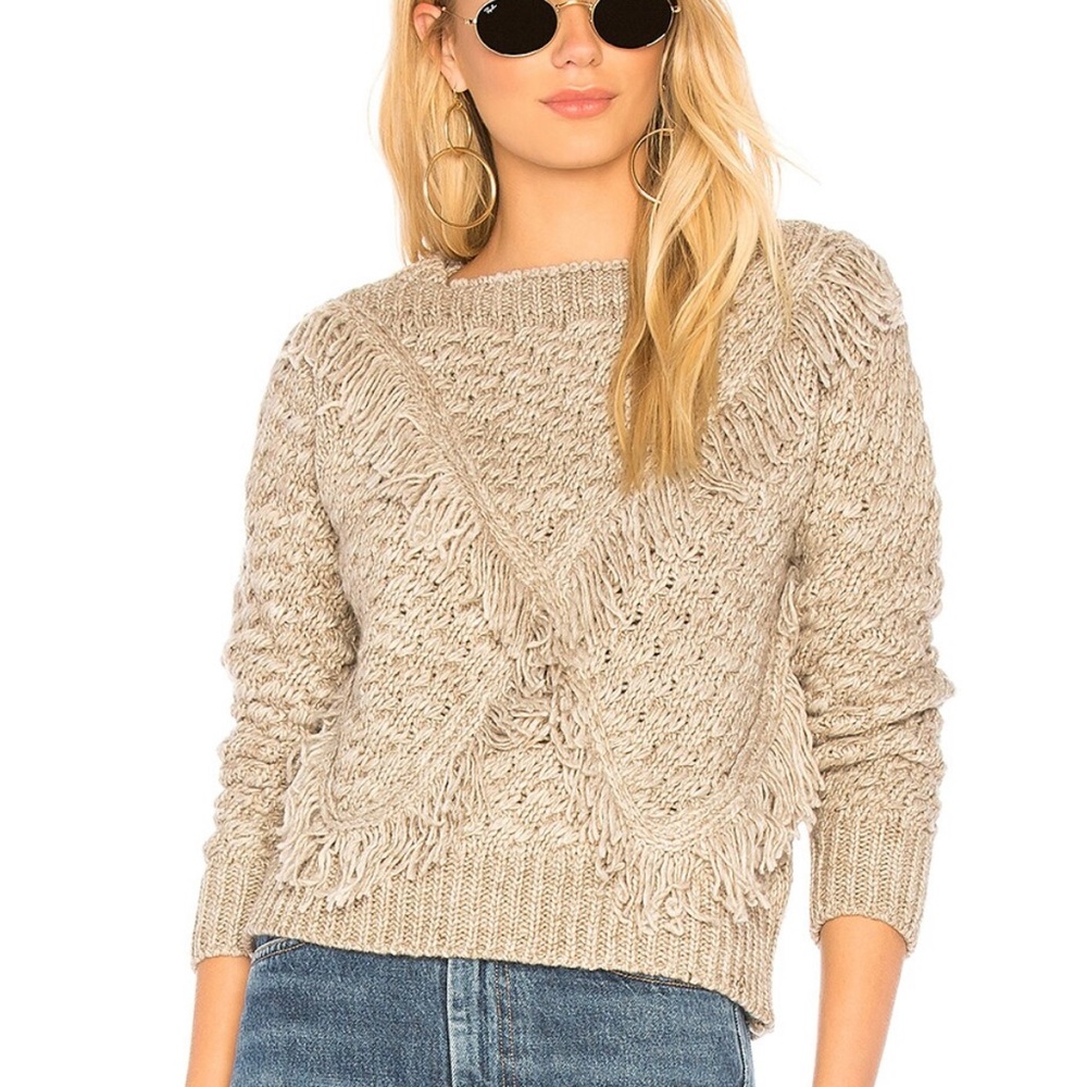 Fringed cropped sweater